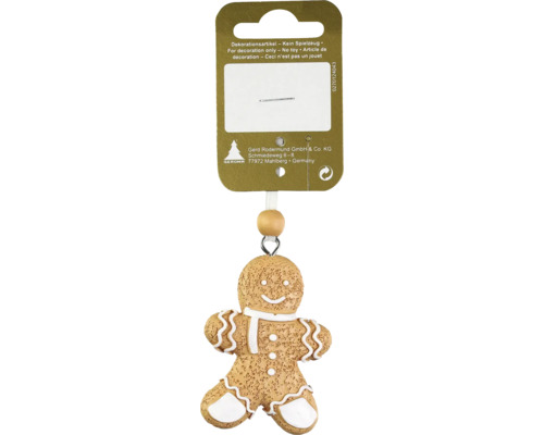 Kerstdecoratie hangende peperkoekenman 4,5 x 6 cm bruin