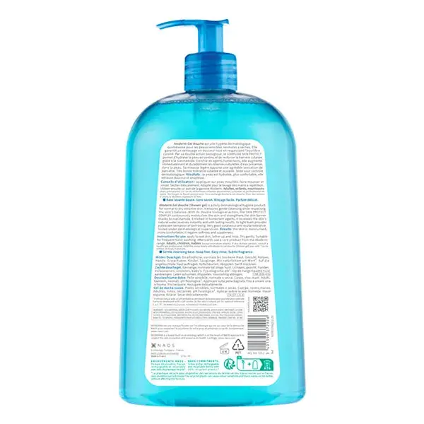 Bioderma Atoderm Gel de Banho Sem Sabão para Pele Seca, Tamanho Família, 1L