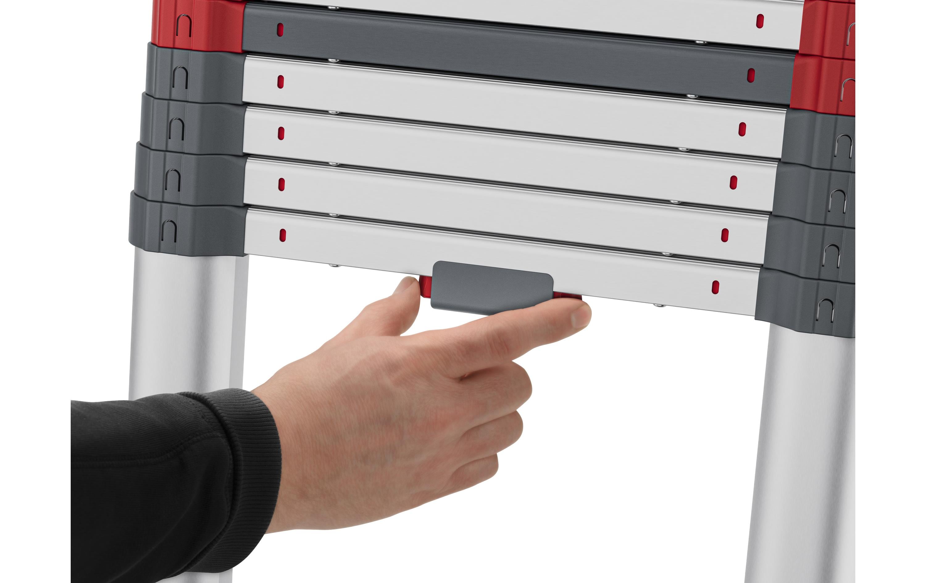 Flexline Teleskopleiter T100 13 Stufen<br>Aluminium Sicherheits-Teleskopleiter