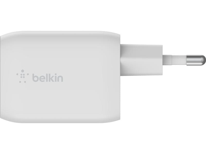 Belkin USB-Wandladegerät Dual USB-C GaN PD 65W   USB-C-Kabe Dual USB-C GaN Wall Charger mit PPS 65W und mitgeliefertem USB-C Kabel