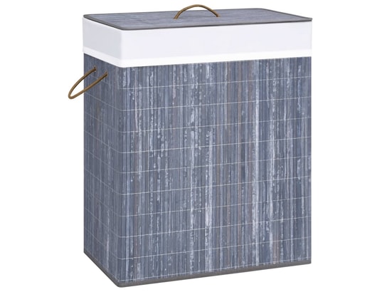 VIDAXL - Panier à linge bambou gris 100 l