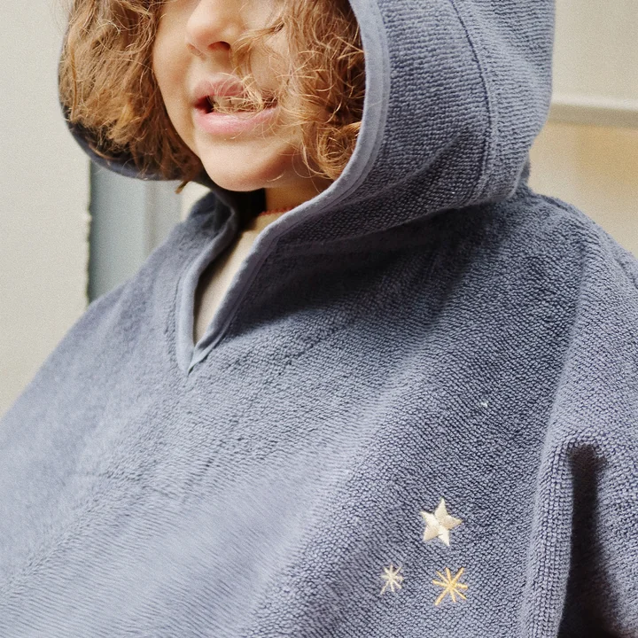 Konges Sløjd - Frottee Poncho, 12-18 Monate, blue nights