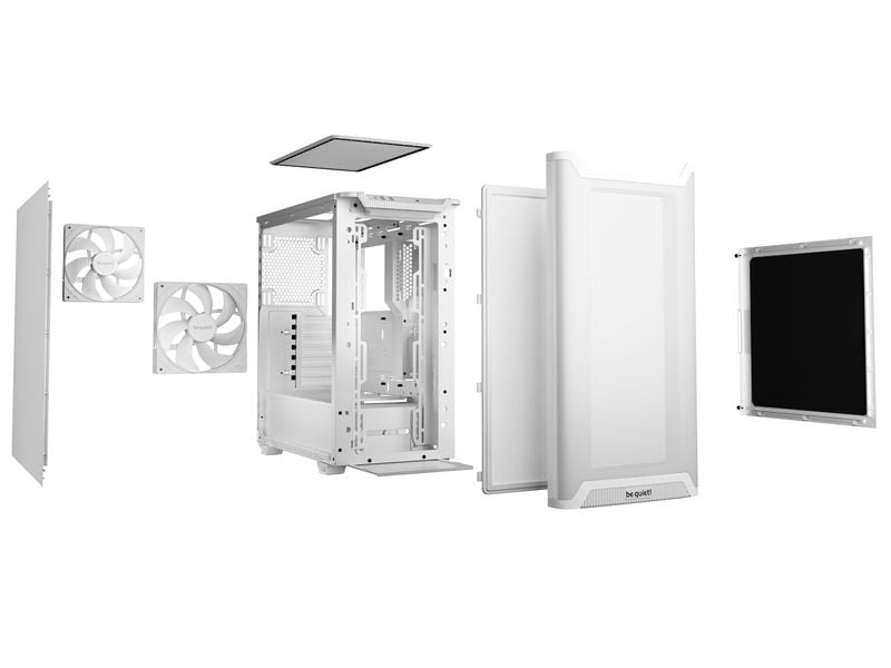 be quiet! PC-Gehäuse Pure Base 501 Airflow Weiss ATX-Gehäuse mit kompakten Abmessungen im klassischen Design