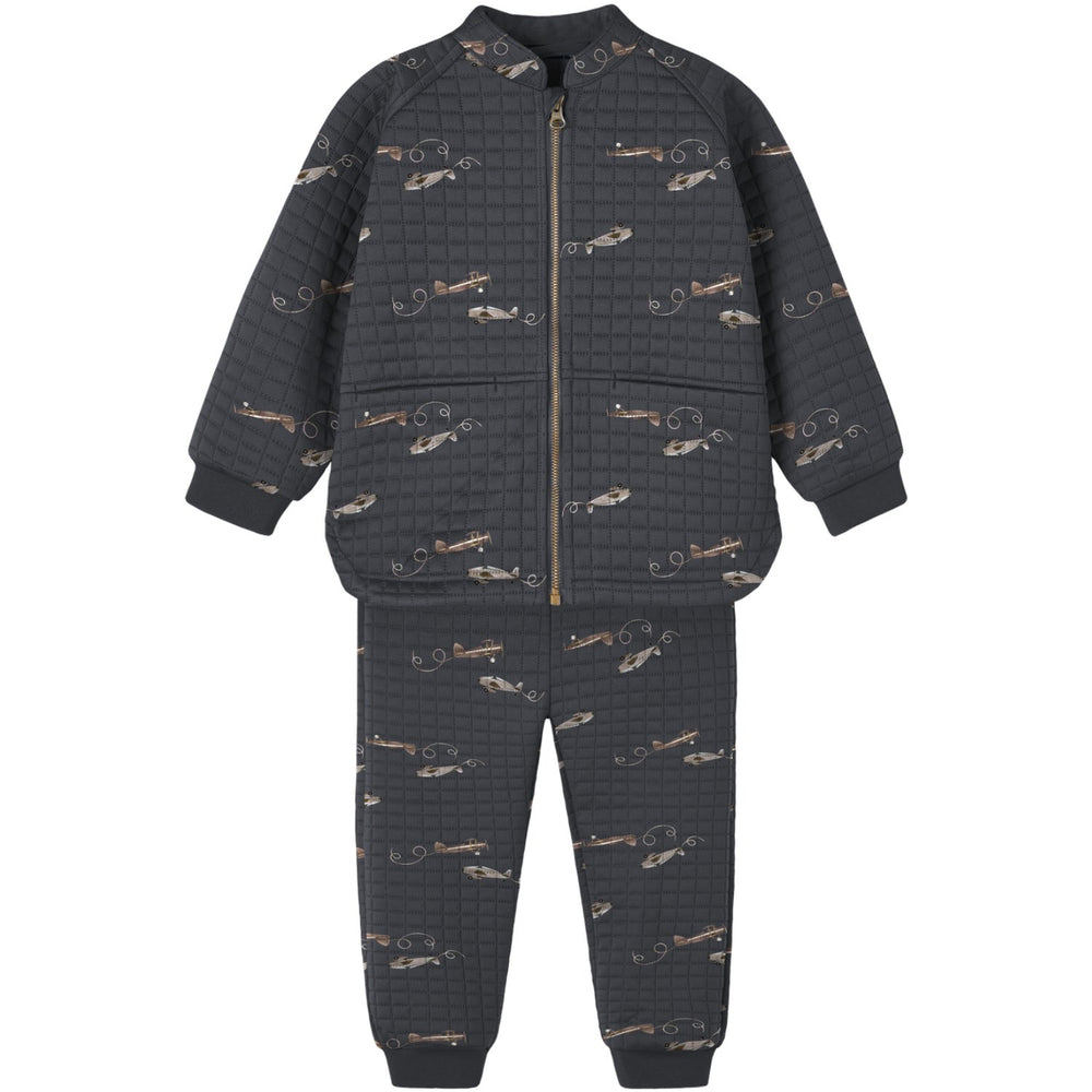 Køb Name It Grey Pinstripe Nmmmoon Quilt Set Aop 1fo