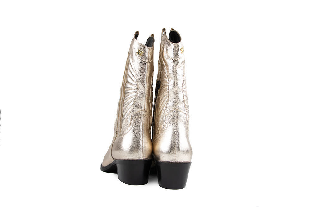 Lazamani Western Boot Metallic Gold
