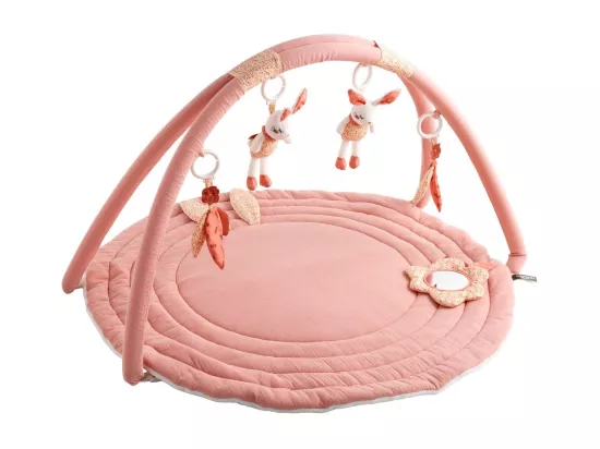 Tapis d'éveil avec arches en coton rose