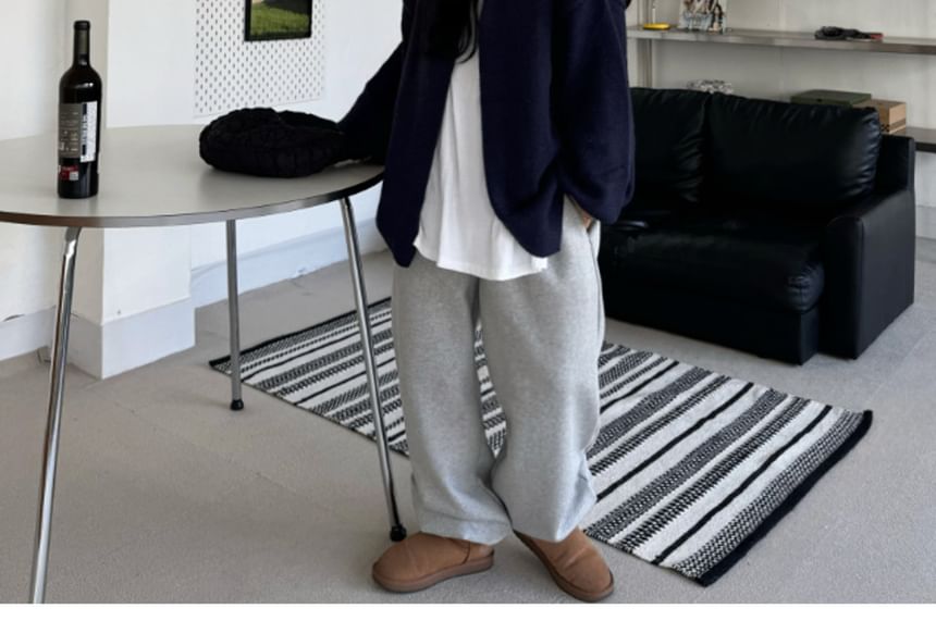 SeoulPop - Unisex fleecegevoerde losse joggingbroek met trekkoord in de taille