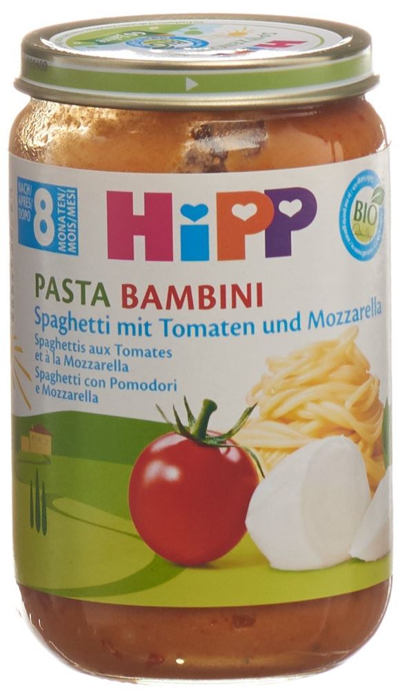 Hipp Pasta Bambini Spaghetti mit Tomaten und Mozzarella 8 Monate 220 g