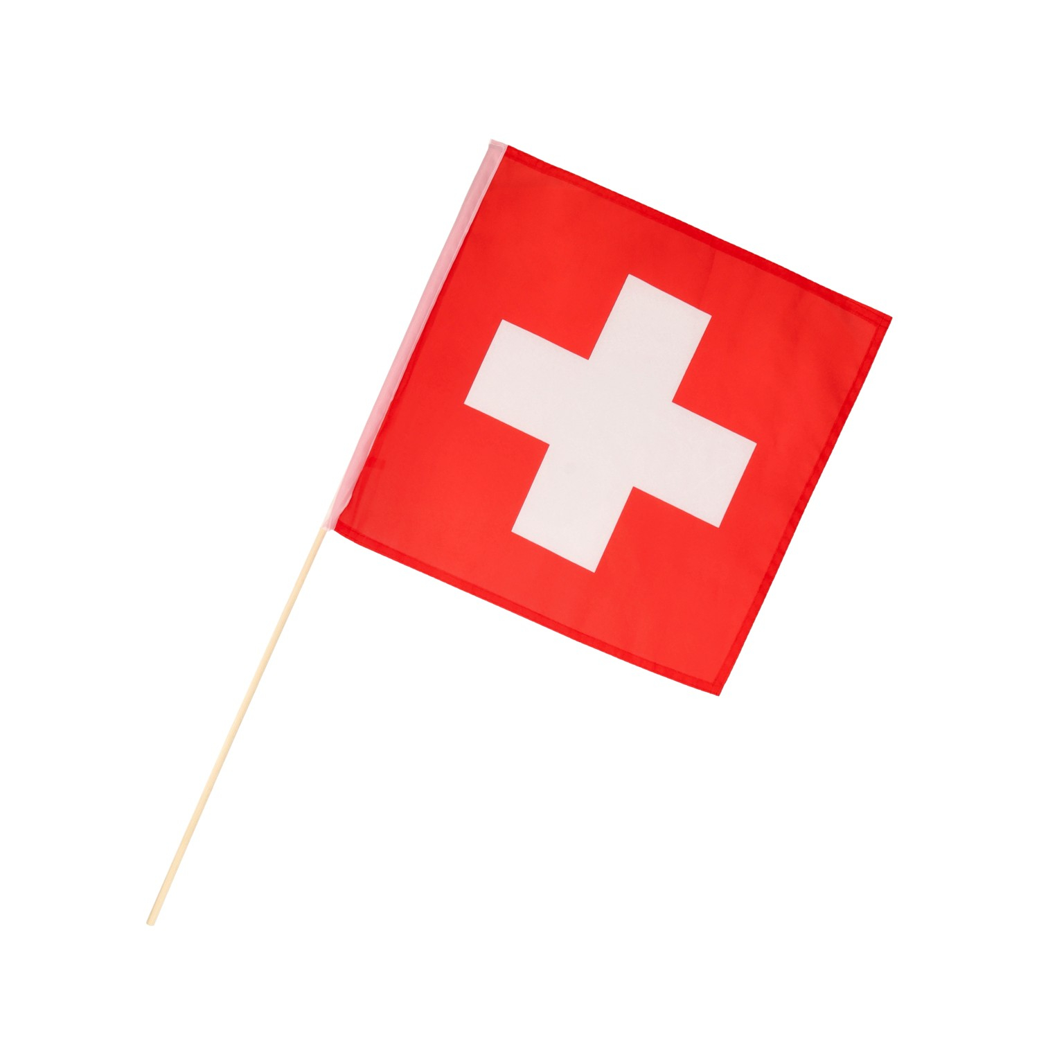 (40x40cm) Schweizer Flagge Deko Banner Stabfahne für EM / WM / 1. August- Schweiz