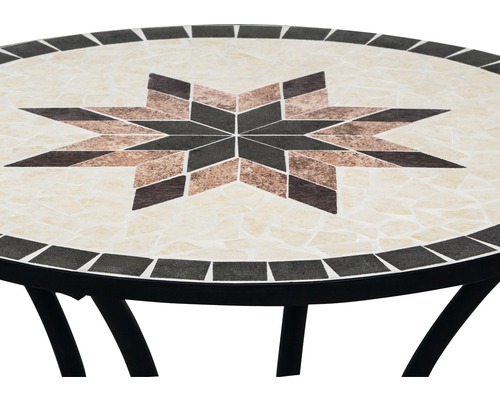 Siena Garden Stella balkontafel, staal, Ø 70 H 71 cm, mozaïek