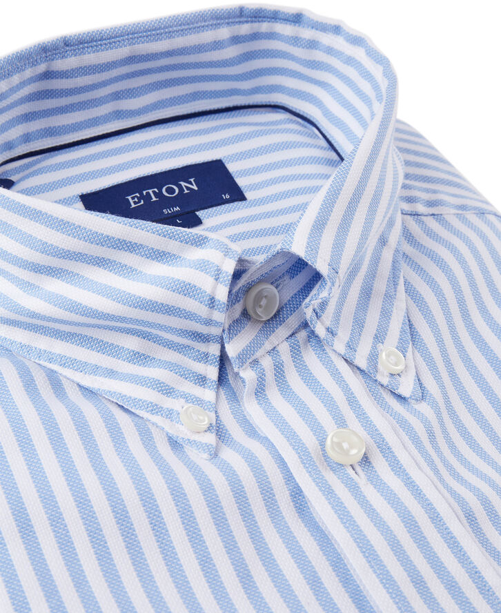ETON Light Blue Striped Royal Oxford Shirt - Slim Fit Lyseblå strib