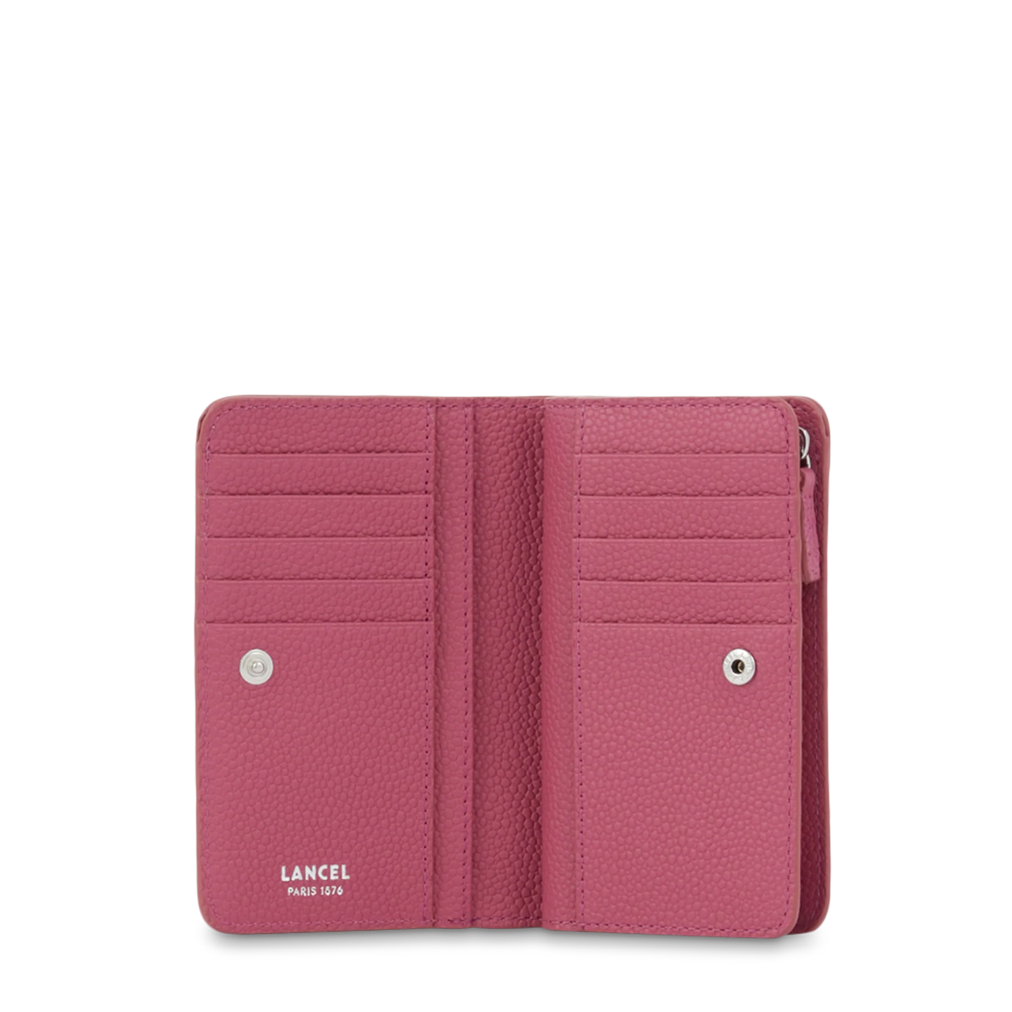 Portefeuille rectangulaire compact zippé Ninon de Lancel-Cerise