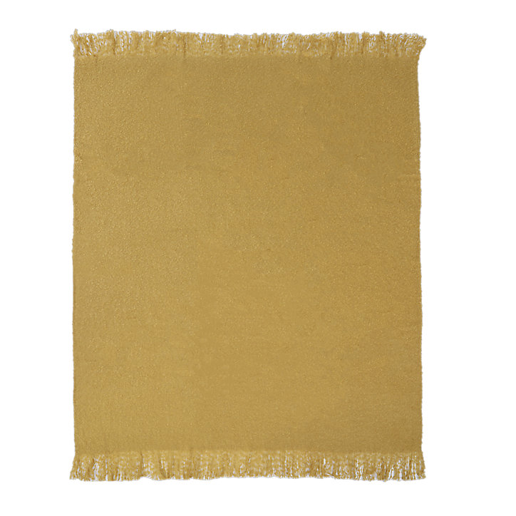 Plaid effet laine 130 x 150 cm jaune