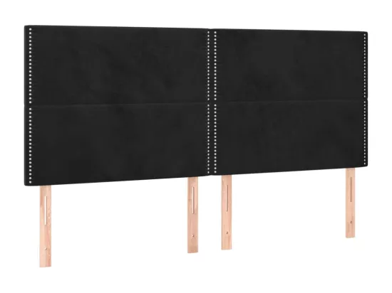 Sommier tapissier avec matelas et LED Noir 180x200 cm Velours