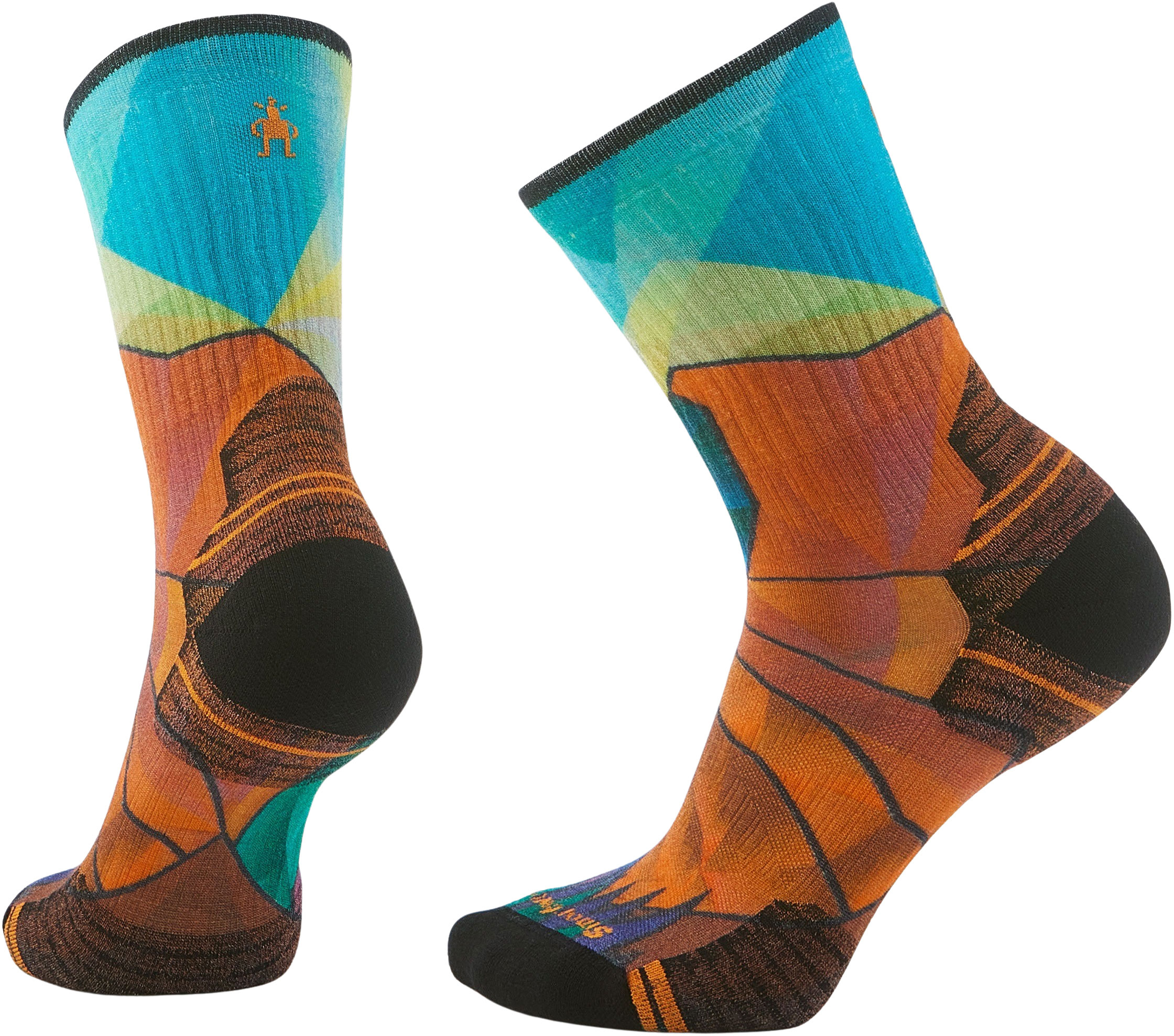 Wmn Hike Targeted Cushion Mountain Prism Print Crew Socks