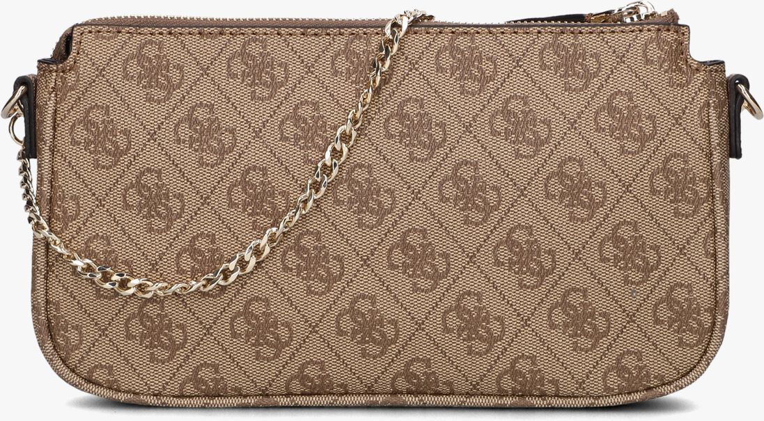 GUESS bruine guess schoudertas noelle dbl pouch