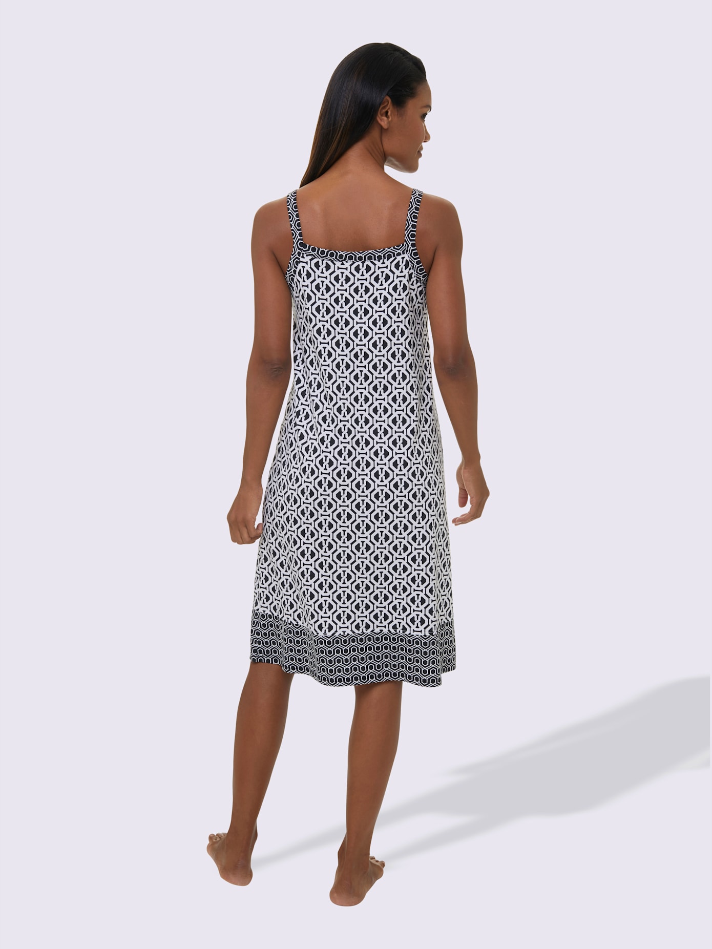 Chemise de nuit à motifs bretelles fines