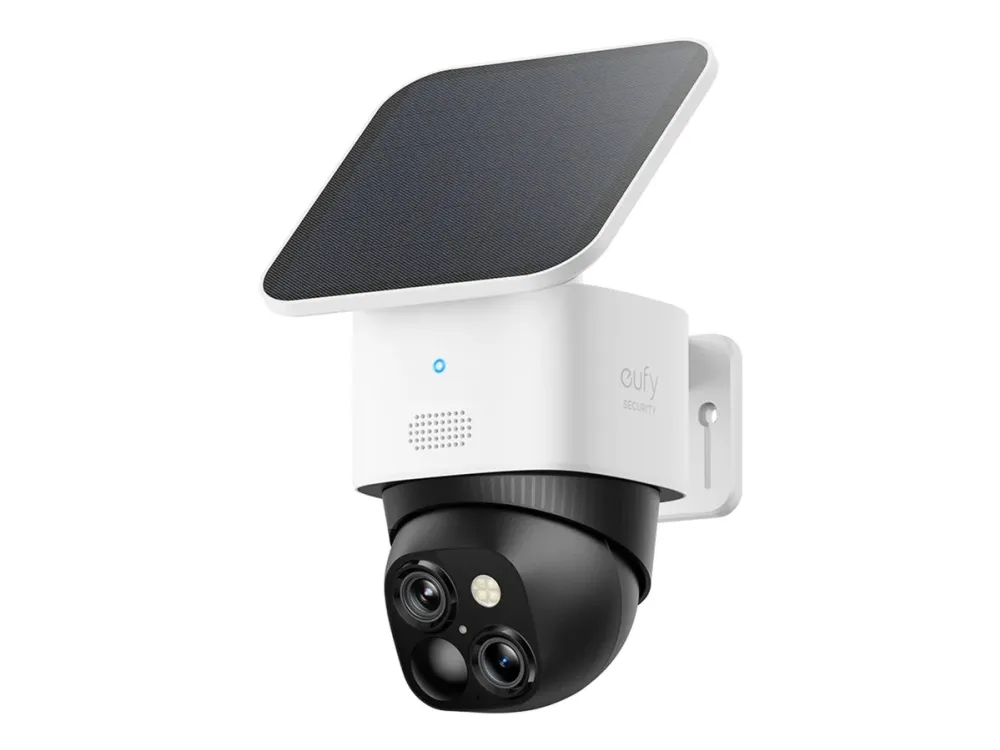 Eufy SoloCam S340 - Netværksovervågningskamera - panonering / hældningsvinkel - kanontårn - vejrbestandig - farve (Dag/nat) - 3K - audio - trådløs - WiFi - med Solar Panel