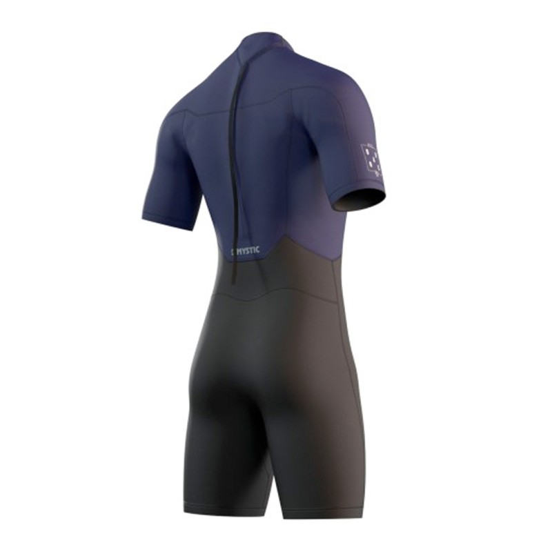 Combinaison Shorty Mystic Homme Flatlock back-zip 3/2mm Night Blue - The Corner Shop