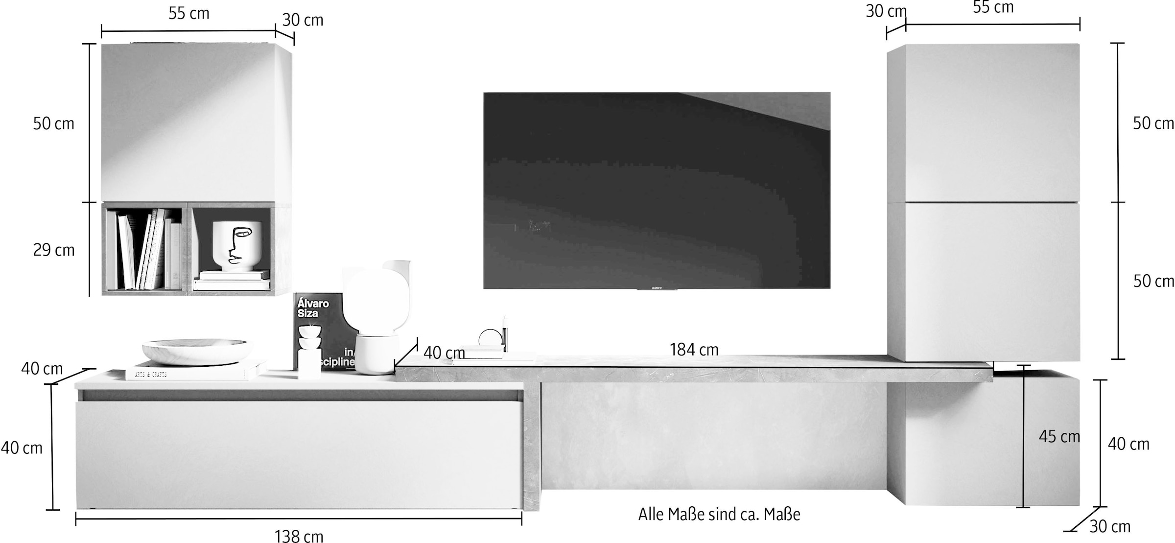 INOSIGN Wohnwand »Infinity, 7tlg. Breite 290 cm, Höhe variabel, Schrankwand, Anbauwand« 7 Stk. tlg.