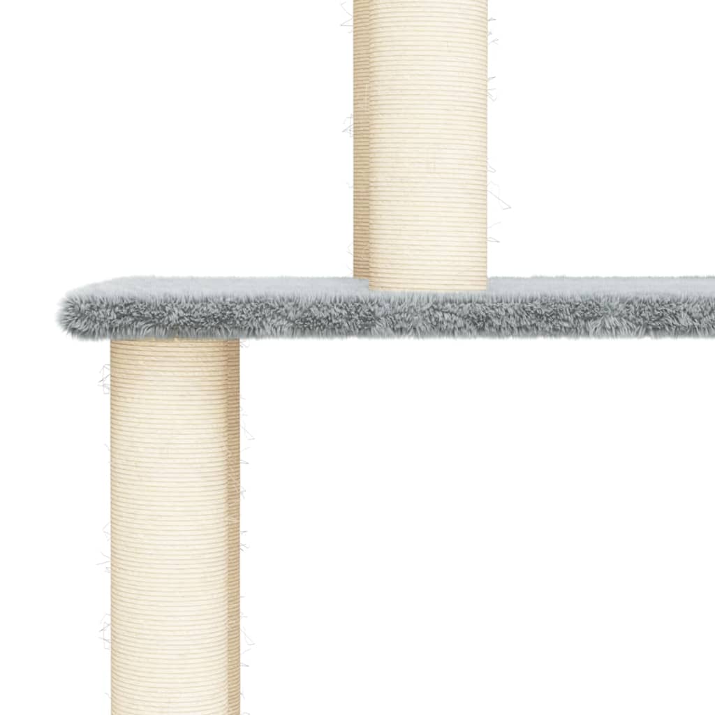 Arranhador para gatos vidaXL com postes de sisal cinza claro, 183 cm