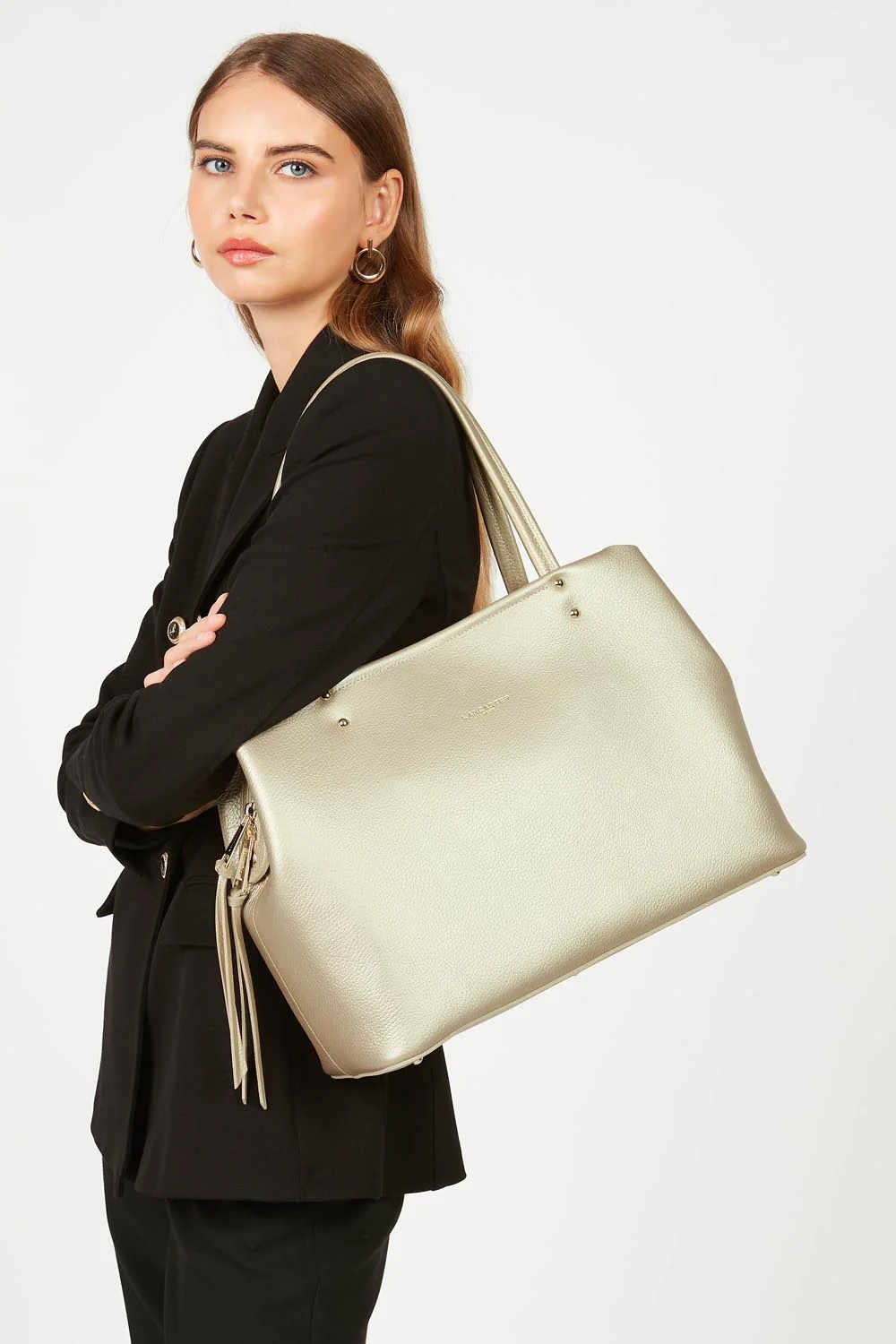 Foulonné Double-Grand sac cabas épaule