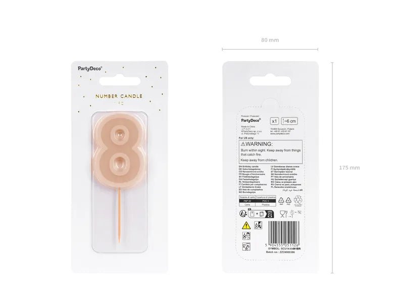 8 Jaar Kaars Nude 10cm