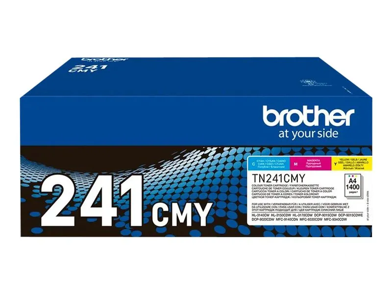 Brother TN241CMY - 3 pakker - gul, cyan, magenta - original - tonerpatron - for Brother DCP-9015, DCP-9020, HL-3140, HL-3150, HL-3170, MFC-9140, MFC-9330, MFC-9340