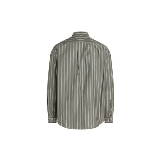 Mads Nørgaard Poplin Stripe Malte Skjorte, Grape Leaf Stripe M