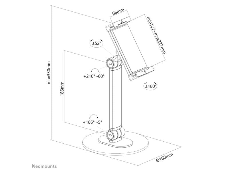 NEOMOUNTS Standfuss DS15-540BL1 Neomounts DS15-540 Wh1 Universal Tablet-Ständer für 4.7-12.9
