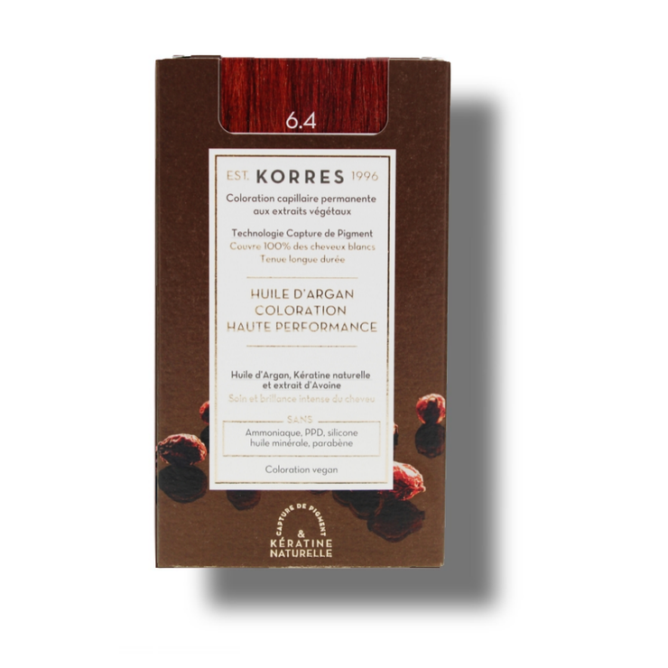 Korres coloration permanente huile d'Argan6.4 Blond Foncé Cuivré