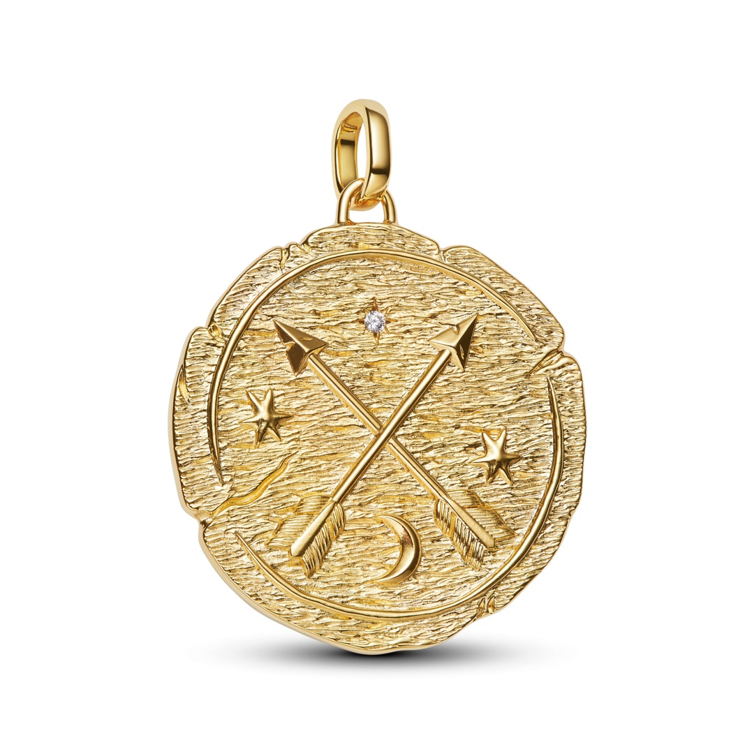 Pandora Gold ME Gekreuzte Pfeile Grosses Medaillon-Charm