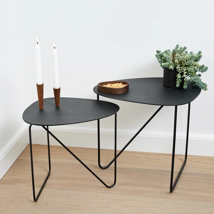 Lind DNA - Curve Beistelltisch Double, Eiche / schwarz