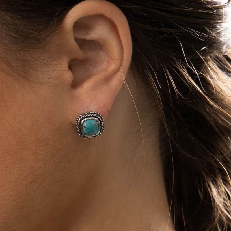 Boucles d'oreilles argent massif et pierre naturelle