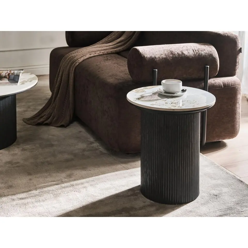 DORA - Bijzettafel - Zwart/Wt - Keramiek