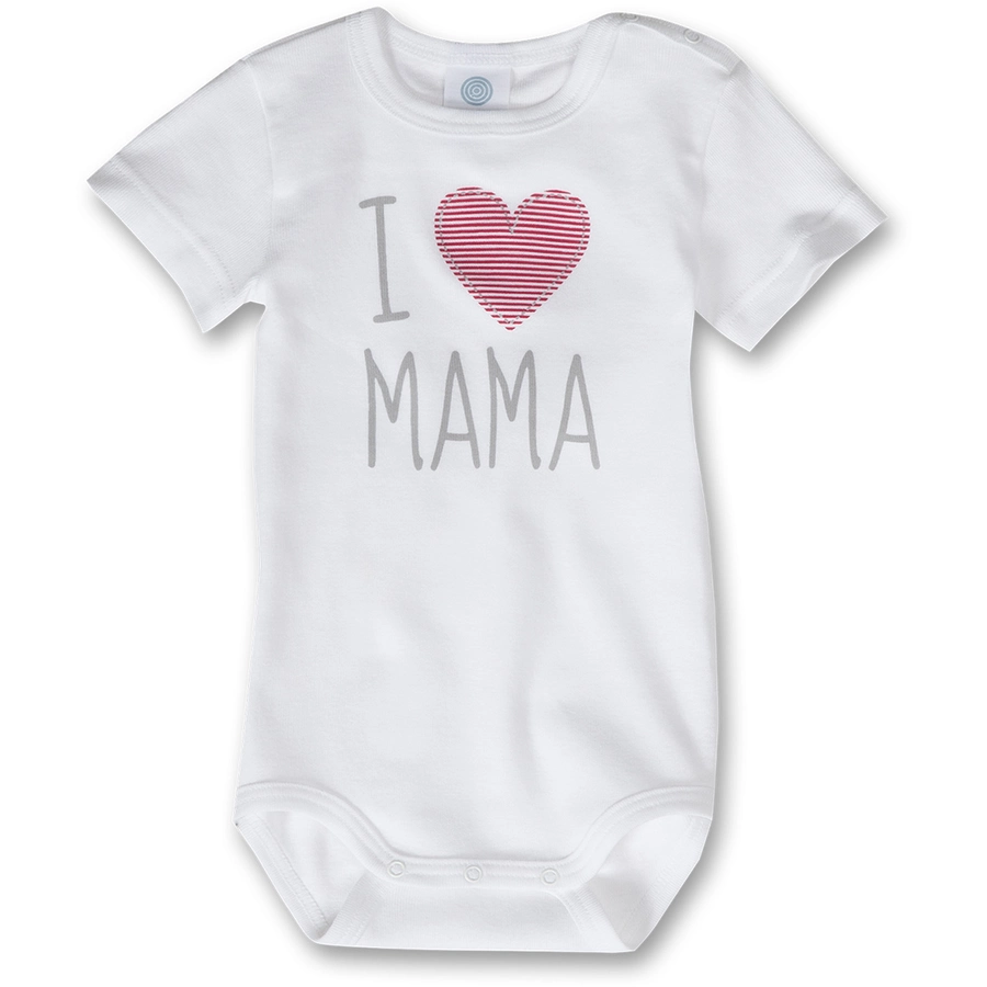 SANETTA Baby Body 14 Arm HERZ weiß