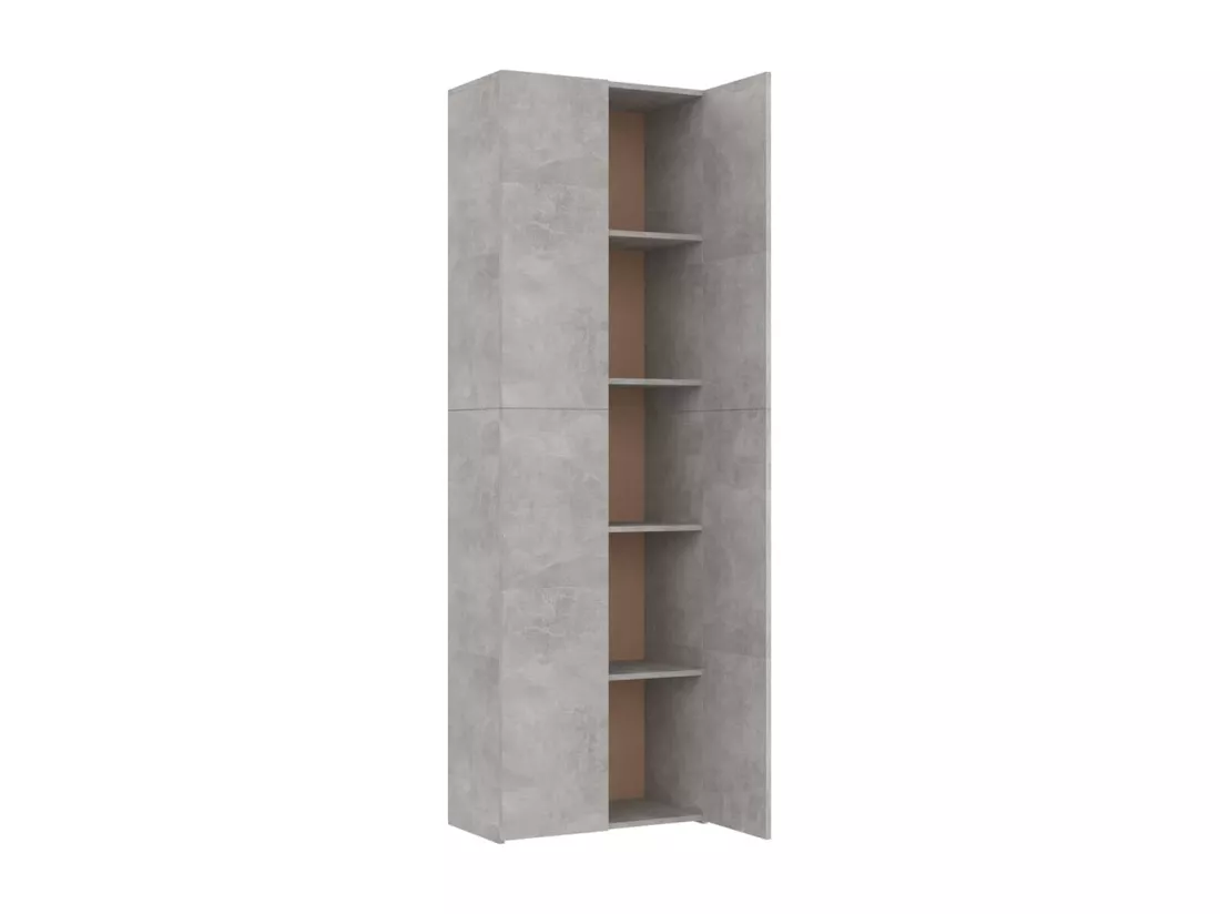 Armoire de bureau Gris béton 60x32x190 cm Bois d'ingénierie