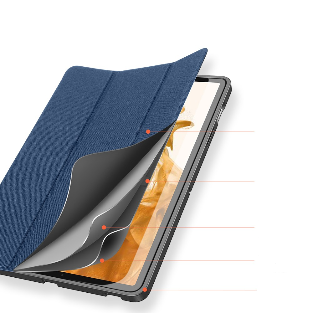 Samsung Galaxy Tab S8 / Tab S7 Tasche Smart Cover Hülle Stoff Design mit S-Pen Halterung - Blau