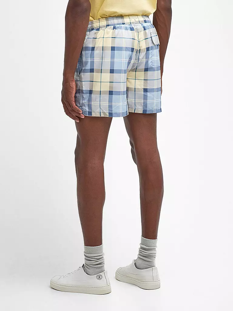 BARBOUR Badeshorts TARTAN STAPLE hellblau