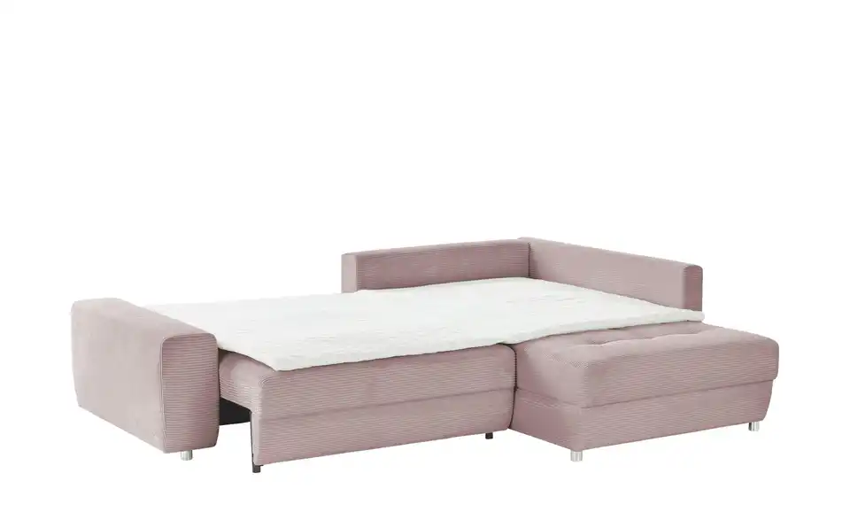 Ecksofa Arissa de Luxe Rosa rechts Cordstoff