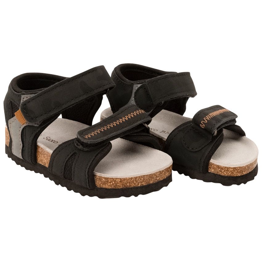Sandales velcro imprimé camouflage discret pour bébé garçon - Noir