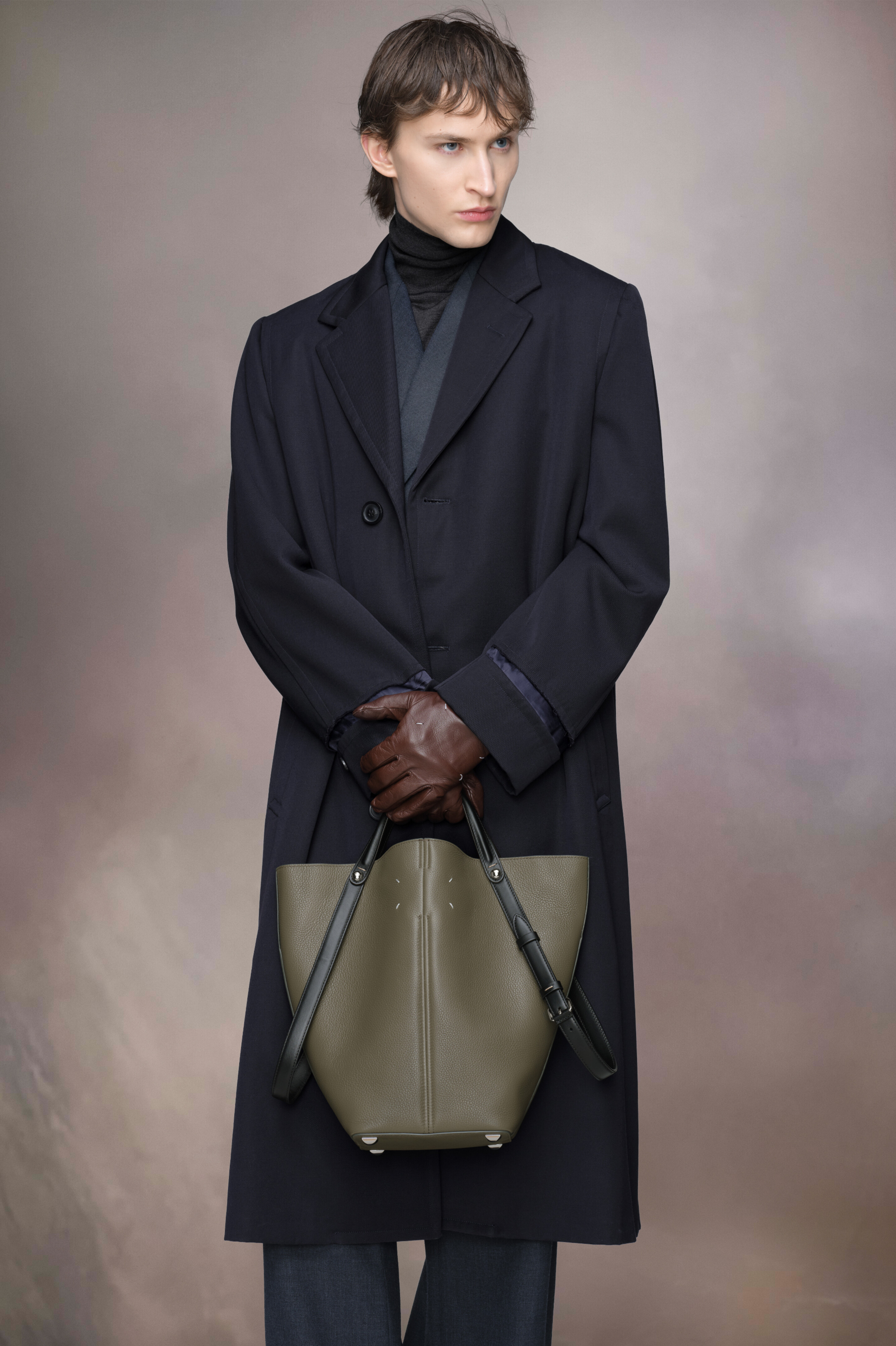 Sac Dress-age medium marron en cuir Graphite et noir