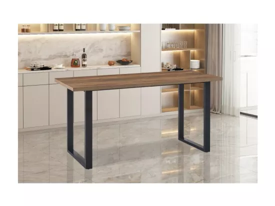 Table à manger haute EDWAR longueur 180cm en décor mango, idéal pour une salle à manger conviviale