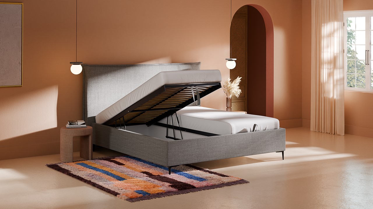 Opbergbed Morgan - Pure touch zinc