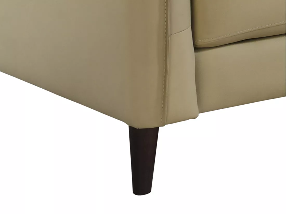 Canapé d'angle droit en cuir de buffle beige SALVI