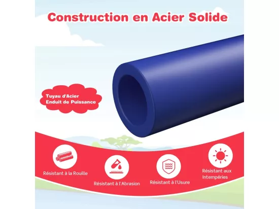 Dôme d'escalade Enfants avec Toboggan, Cage d'escalade avec Coussin en Tissu et velours, Charge 180kg, Aire de Jeux Extérieure et Intérieure pour Garçons et Filles de 3 à 10 Ans (Rouge)
