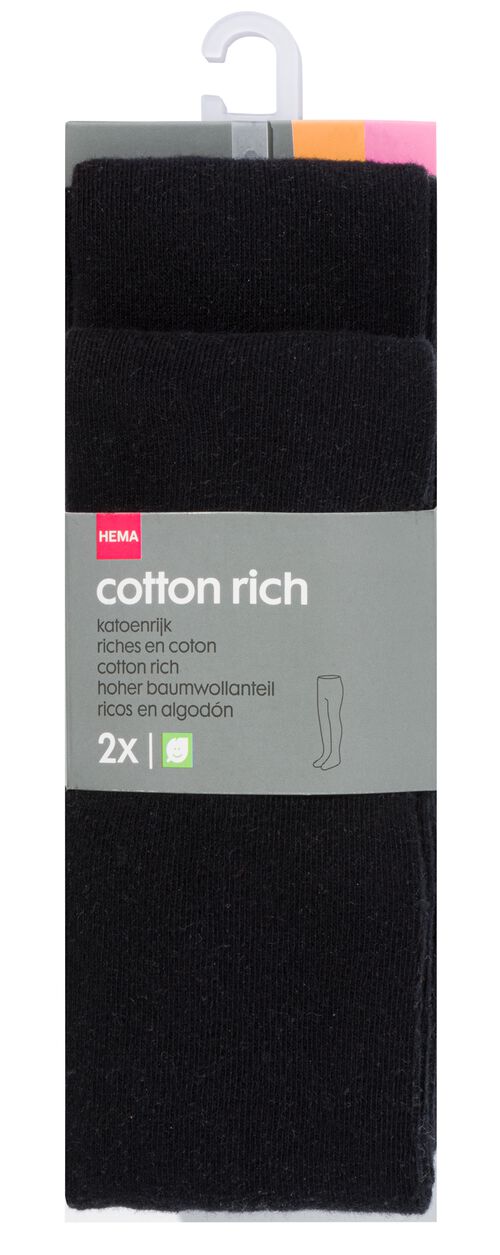 2 paires de collants épais enfant avec coton noir