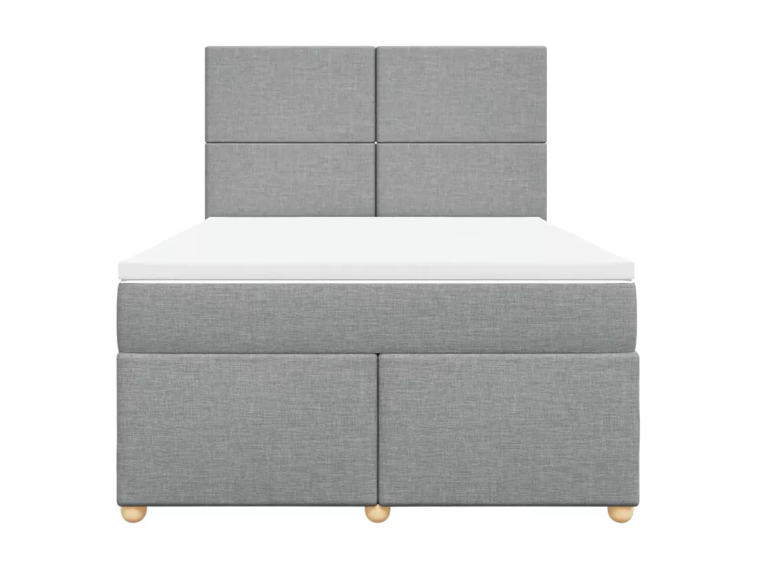 Sommier à lattes de lit avec matelas Gris clair 140x190cm Tissu