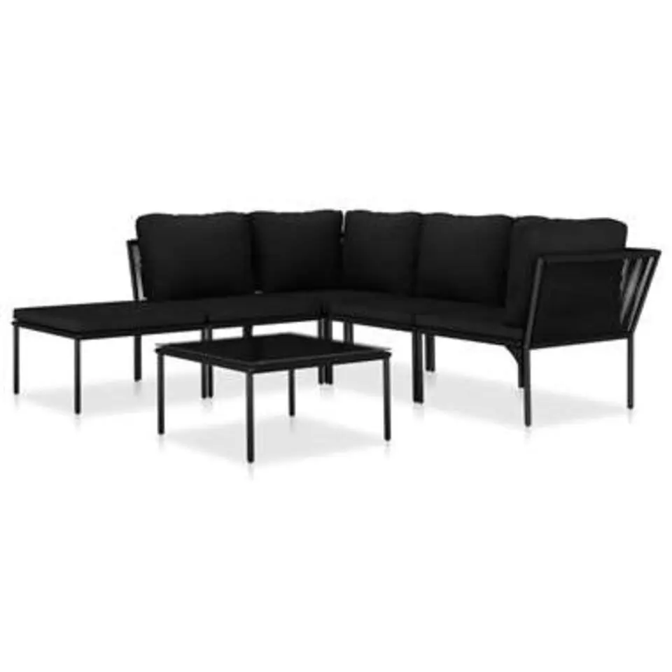 vidaXL - Loungeset - Zwart - PVC