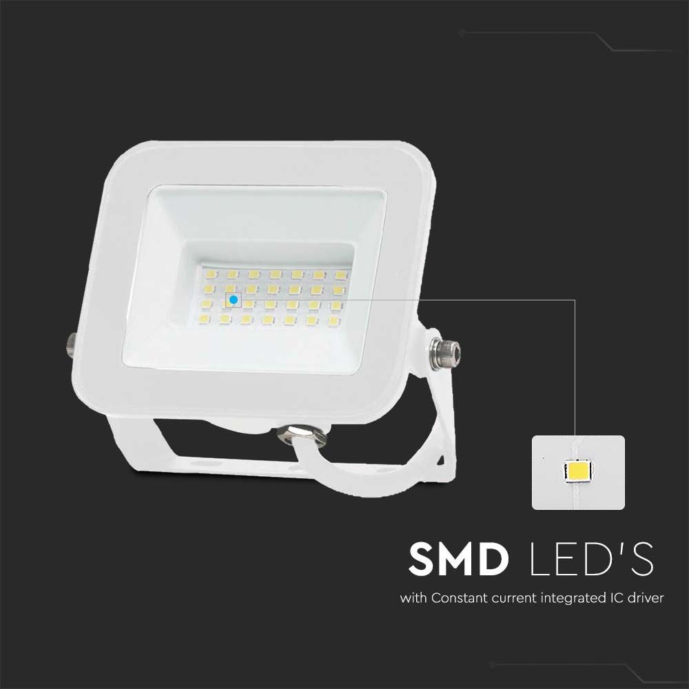 LED-spot - Samsung - IP65 - Witte behuizing - 20 watt - 1620 lumen - 4000K - 5 jaar
